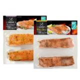 Grillmeister Lachsfiletportionen mariniert Pfeffer-Zitrone oder Kräuter-Knoblauch Lidl 125 Gramm 2 Stück