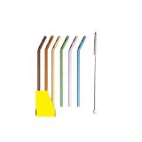 Crofton Trinkhalme aus Glas versch. Formen und Farben HOFER 1 Set