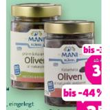 Mani Bläuel Bio-Oliven „al Naturale“ verschiedene Sorten Denns BioMarkt 1 Glas