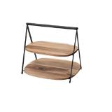 Etagere 2-stufig, Akazie PAGRO 1 Stück