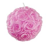 Bild von Kugelkerze Frühling Valentinstag rosa KiK 1 Stück