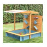 HOME DELUXE Sandy Sandkasten mit Überdachung - Holz/Grau HOFER 1 Stück