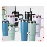 Simpex Color Tumbler mit Trinkhalm und auslaufsicherem Decke Maximarkt 1 Stück