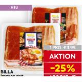 BILLA immer gut American Style Bacon Honey od. Canadian Style Bacon Maple Syrup BILLA 150 Gramm 1 Packung
