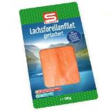 S-BUDGET Lachsforellenfilet geräuchert EUROSPAR 100 Gramm 1 Packung