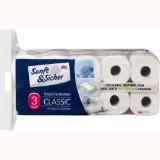 Soft & Sicher Toilettenpapier Classic 3-lagig Mega Roll dm 20 Rollen 1 Packung