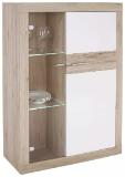 Vitrine Malta B:96cm inkl. LED-Beleuchtung, Eichendekor 1803031812 Möbelix 1 Stück