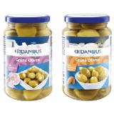 ERIDANOUS Grüne Oliven gefüllt mit Mandeln oder Knoblauch Lidl 370 Milliliter 1 Glas
