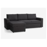 Schlafsofa Chaiselongue MARSLEV dunkelgrau Stoff 3690222 JYSK 1 Stück