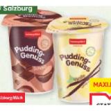 SalzburgMilch Premium Pudding-Genuss Schoko oder Vanille Maximarkt 400 Gramm 1 Becher
