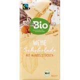 dmBio weiße Schokolade mit Mandelstücken dm 100 Gramm 1 Tafel