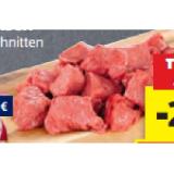 Genuss 100% aus Österreich Rindsgulasch würfelig geschnitten natur HOFER 485 Gramm