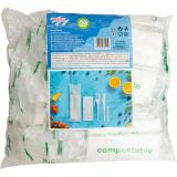 DECOR SERVICE Besteckset CPLA weiß, Preisangabe ohne MwSt. (Preis inkl. MwSt. 16,79 €), METRO 50 Stück