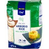 Metro Chef Risottoreis Arborio, Preisangabe ohne MwSt. (Preis inkl. MwSt. 3,95 €), METRO 1 Kilogramm