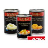 Gold Reef 5 Fruchtcocktail, Birnen oder Aprikosenhälften versch. Sorten Unimarkt 425 Milliliter 1 Dose
