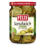 Felix Sandwichgurken Süß-Sauer oder Würzig-Pikant HOFER 570 Gramm 1 Glas
