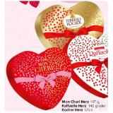 Ferrero Mon Cheri Herz, Raffaello Herz oder Rocher Herz SPAR 1 Packung
