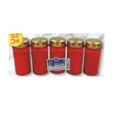 Hofer  Tagesbrenner Nr. 3 rot mit Deckel Unimarkt 5 Stück 1 Packung
