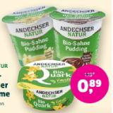Andechser Natur Bio-Sahnepudding oder -Topfencreme versch. Sorten Denns BioMarkt 150 Gramm 1 Becher