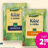 Dennree Bio-Käse in Scheiben Bergkäse oder Gouda Denns BioMarkt 1 Packung
