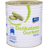 Promotion Bild von aro  Delikatessgurken 6-9 cm, Preisangabe ohne MwSt. (Preis inkl. MwSt. 15,39 €), METRO 9.70 Kilogramm 1 Dose