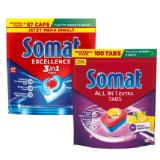 Somat Tabs All in 1 Extra 100 Stk. oder Caps Excellence 3in1 87 Stk. Lidl APP Preis 1 Packung