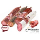 Loidl Haussalami, Kantwurst, Gebirgsjäger mit ChiliUmmantelung oder Käswurst im schwarzen Pfeffermantel Maximarkt 100 Gramm