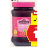 Grandessa Beerenkonfitüre Himbeere oder Heidelbeere HOFER 450 Gramm 1 Glas