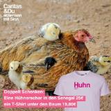 Promotion Bild von Caritas Doppelt schenken: 1 Hühnerschar in den Senegal und 1 T-Shirt unter den Baum