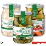 Promotion Bild von Efko Deli Gurken, Pfefferoni oder Silberzwiebel versch. Sorten Unimarkt 370 Milliliter 1 Glas