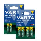 Varta Wiederaufladbare Batterien AA HR6, AAA HR03 HOFER 4 Stück