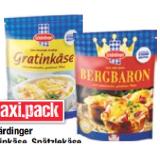 Schärdinger Gratinkäse, Spätzlekäse, Bergkäse, Emmentaler oder Bergbaron Maximarkt 200 Gramm 1 Packung
