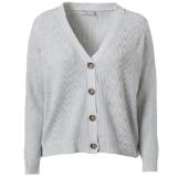 Damen Cardigan Strickjacke mit V-Ausschnitt grau melange KiK 1 Stück