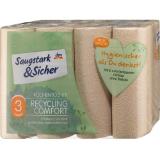 Promotion Bild von Saugstark&Sicher Recycling Comfort Küchentücher 3-lagig dm 8 Rollen 1 Packung