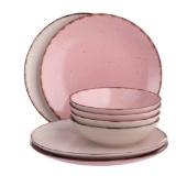 Geschirrset rosa "Natur Look" KiK 8 Stück