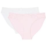 Damen Slips mit Spitze weiß od. rosa KiK 2 Stück