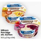 Milram Porridge div. Sorten BILLA PLUS 160 Gramm 1 Becher