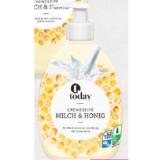 Promotion Bild von today Cremeseife Milch & Honig Spender Sutterlüty 500 Milliliter 1 Flasche