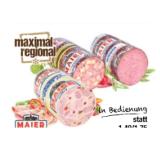 Promotion Bild von Maier Pikante Aufschnittwurst, Käswurst oder Wiener Spezial Maximarkt 100 Gramm