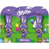 Milka Schmunzelhase Alpenmilch, Preisangabe ohne MwSt. (Preis inkl. MwSt. 2,52 €), METRO 15 Gramm 3 Stück