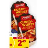 Zimbo Currywurst BILLA 220 Gramm 1 Packung