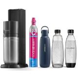 Sodastream DUO Wassersprudler Titan, 1 Fizz&go COOL storm 0,9L + 1 Kunststoff-Flasche + 1 Glasflasche 1L + CO2-Zylinder RED ZAC 1 Set