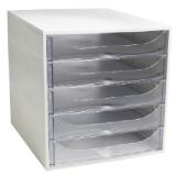 Schubladenbox Eco 5 Laden, glasklar PAGRO 1 Stück