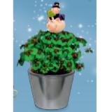 Silvester Glücksbringer Figurenkeramik Marienkäfer, Silberner Keramiktopf Chromo HOFER 1 Stück