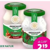 Andechser Natur Bio-Frucht- oder -Cremejoghurt verschiedene Sorten Denns BioMarkt 500 Gramm 1 Glas