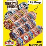 Maier Pöndorfer Rauchkäswurst, Polnische, Mährische, Käswurst oder Krakauer Maximarkt 1 Kilogramm 1 Stange