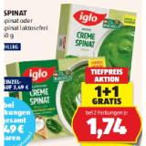 iglo Cremespinat oder Cremespinat laktosefrei HOFER 1 Packung