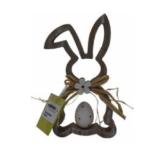 novooo Standdeko Hase mit Strohmasche 18 x 10 cm PAGRO DISKONT 1 Stück