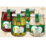 Efko Delikatess Gurken, Gurken Stixx, Rote Rüben oder Puszta Salat Unimarkt 720 Milliliter 1 Glas