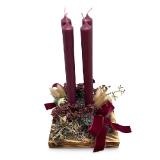 Gesteck violett auf Holzplatte HOFER 1 Stück